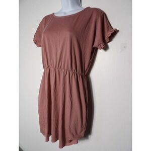 Jacqueline De Yong Sz Small Rose Blush Pink Ruffle Sleeve T Shirt Dress Frill